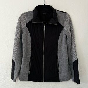 PrAna Zinnia Recycled Wool Blend Black Quilted Full Zip Jacket Womens Size Small